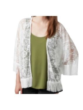 NWT‎ Be You White lace Cardigan. Size Medium. Women's Ladies Fashion.